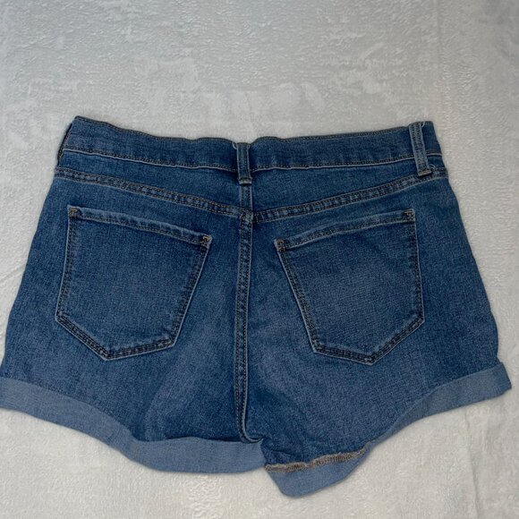 Old Navy Jean Short Women 30x11 Size 6 Blue Denim Regular Fit Cut Off Boyfriend - Picture 7 of 7